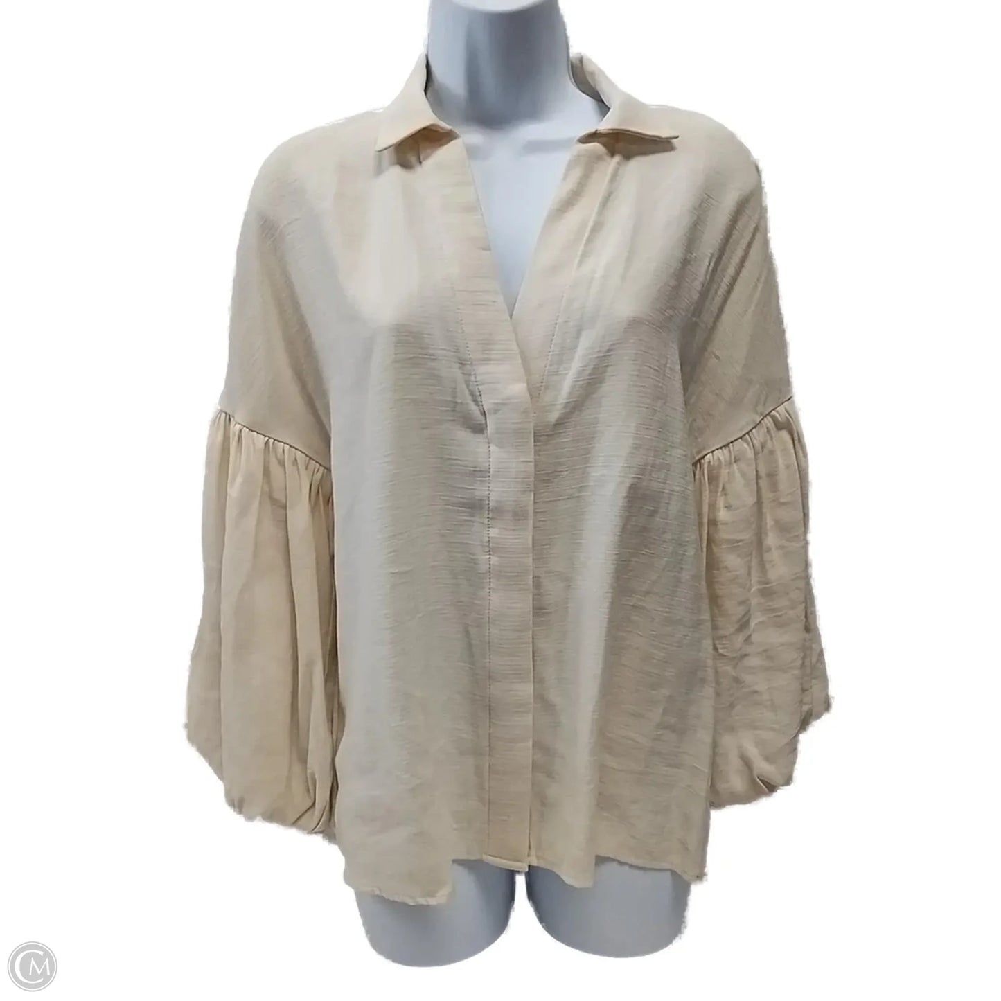 Top Long Sleeve By New York And Co In Beige, Size: S