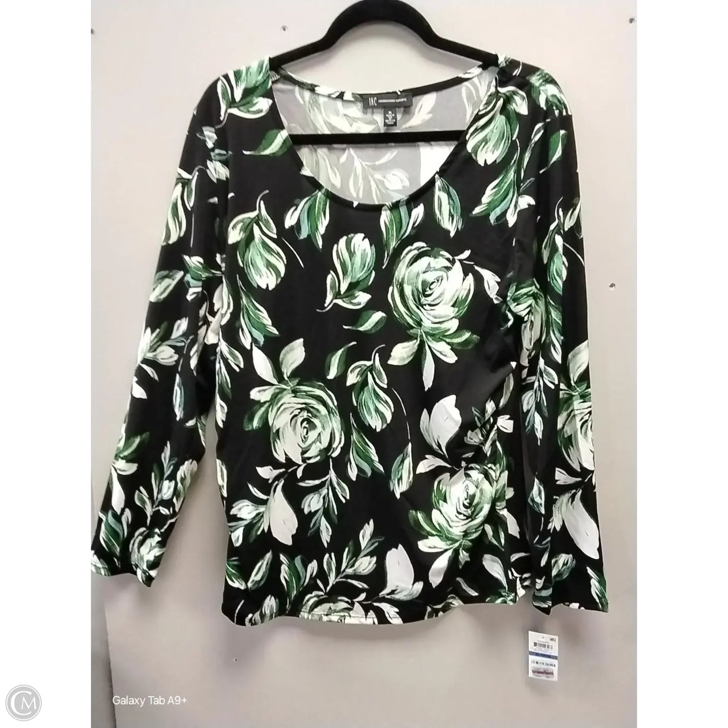 Top Long Sleeve By International Concepts In Floral Print, Size: Xl