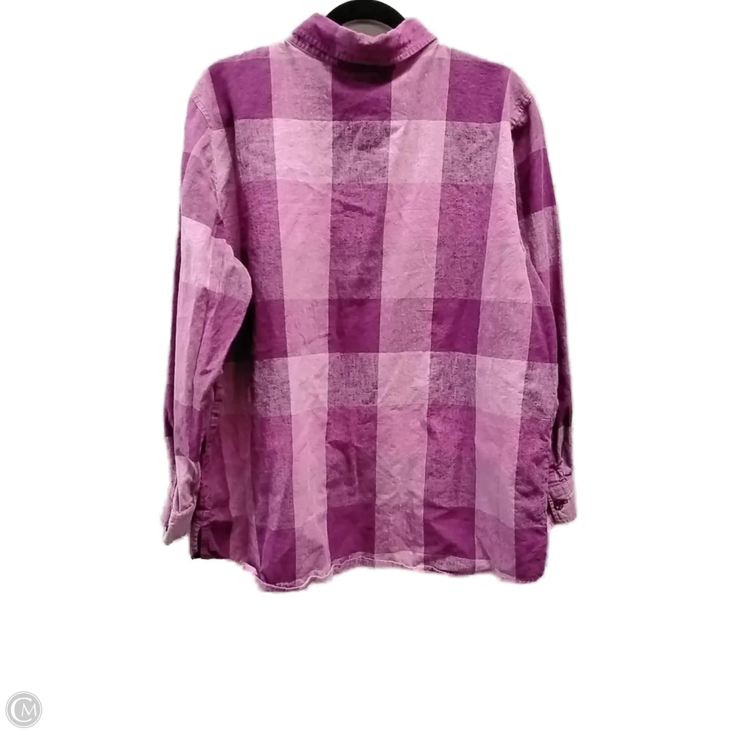 Top Long Sleeve By Liz Baker In Plaid Pattern, Size: 2x