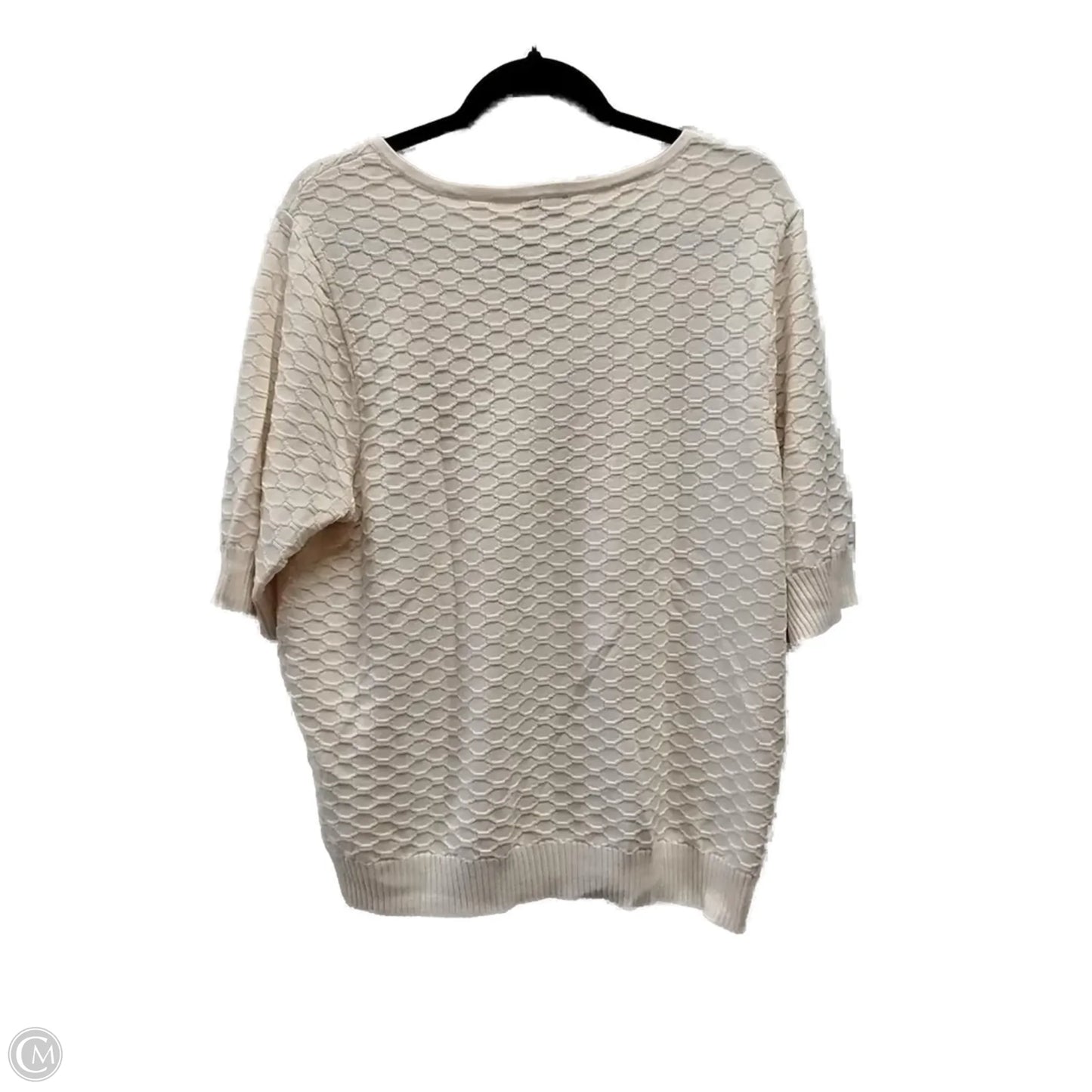 Sweater Short Sleeve By Ella Moss In Cream, Size: Xxl