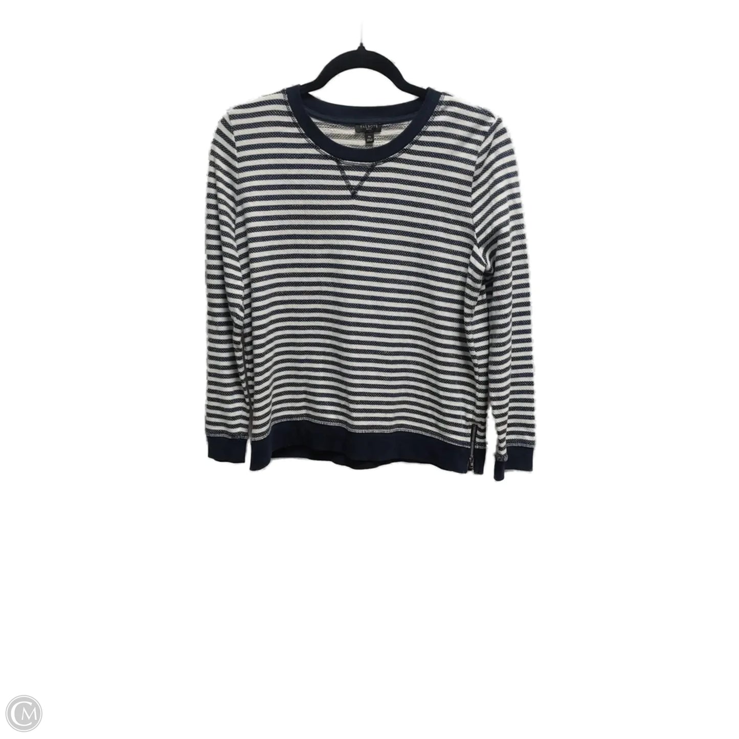 Sweatshirt Crewneck By Talbots In Striped Pattern, Size: Mp