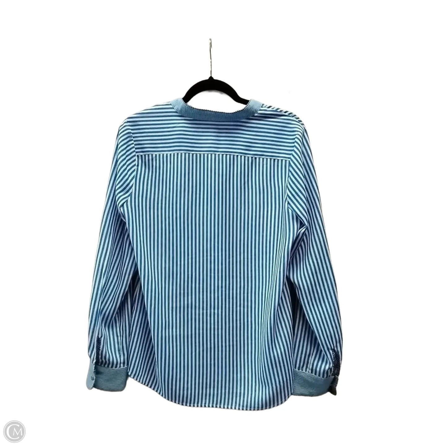 Blouse Long Sleeve By Banana Republic In Striped Pattern, Size: S