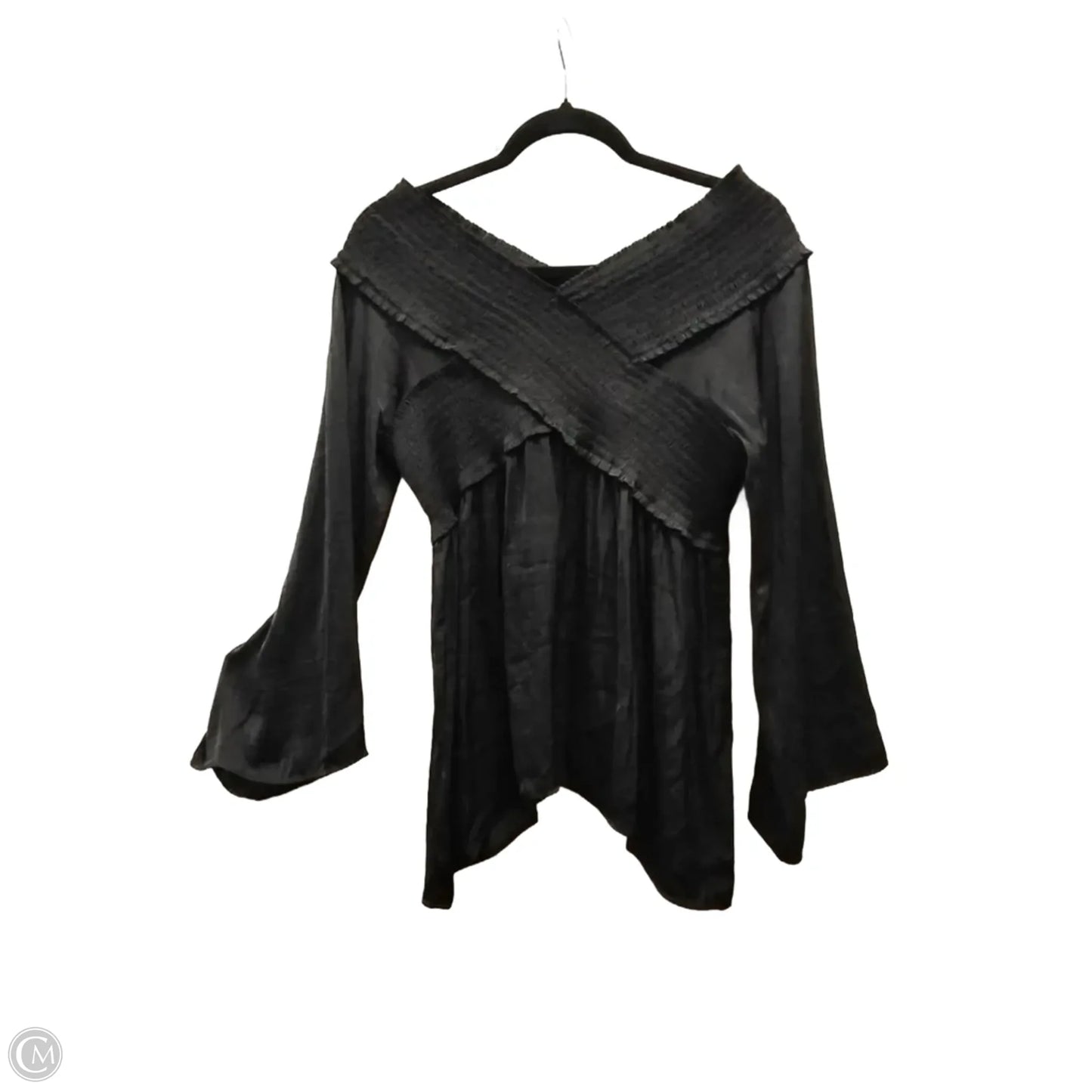 Top Long Sleeve By Versona In Black, Size: L