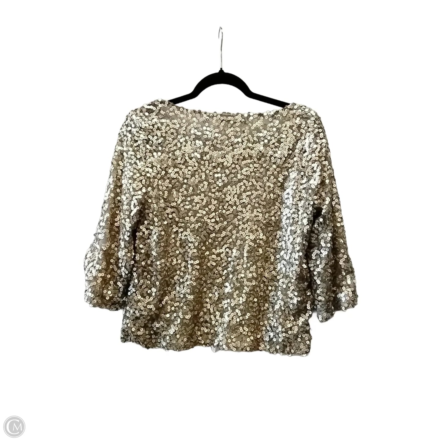 Top 3/4 Sleeve By Jennifer Lopez In Gold, Size: M