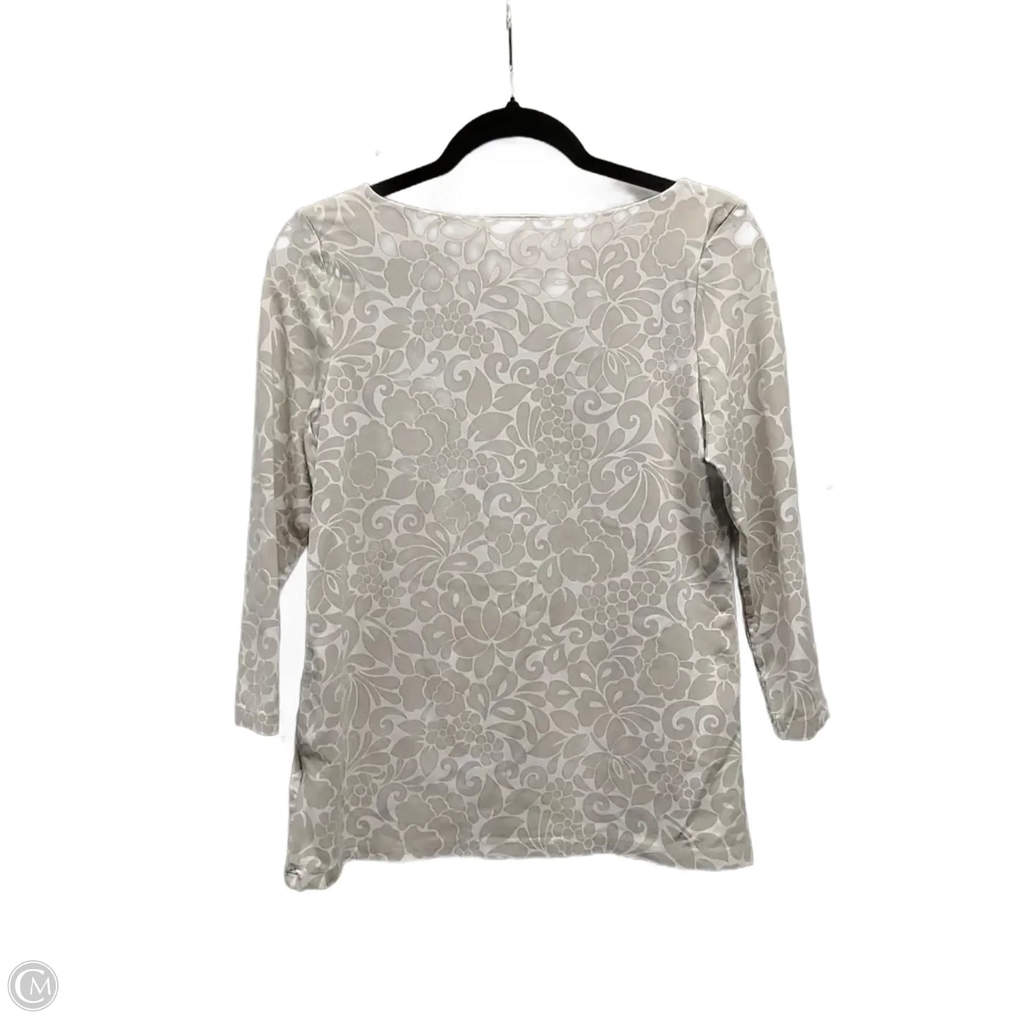 Top 3/4 Sleeve By Charter Club In Floral Print, Size: S