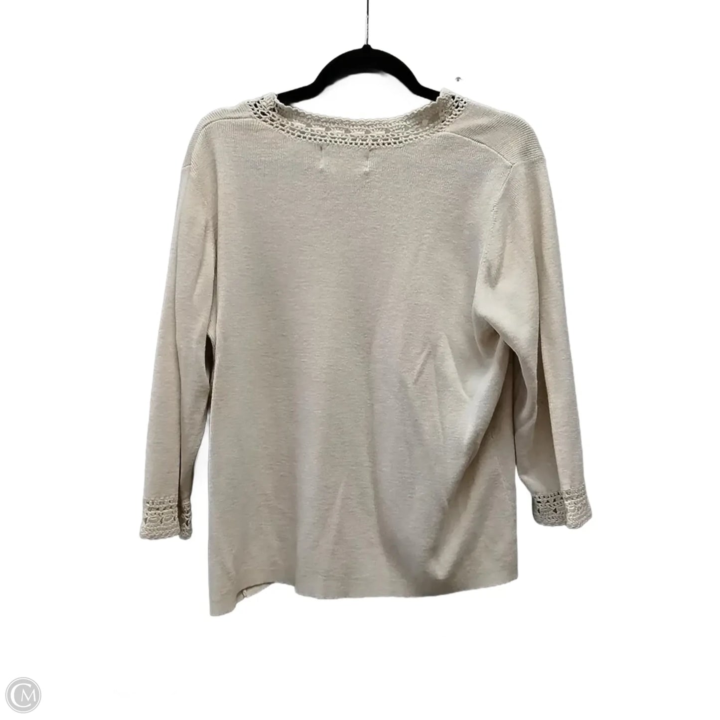 Top Long Sleeve By Sag Harbor In Cream, Size: 1x