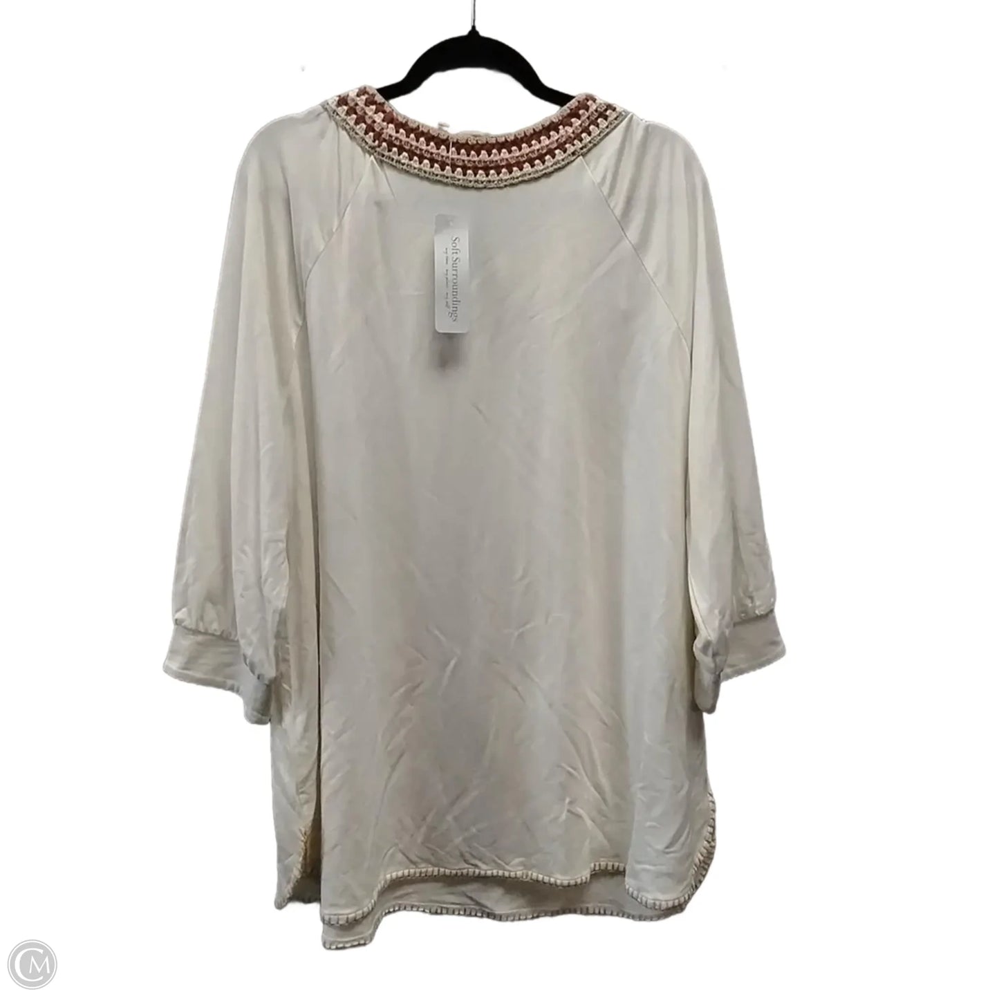 Top Long Sleeve By Soft Surroundings In Cream, Size: 2x