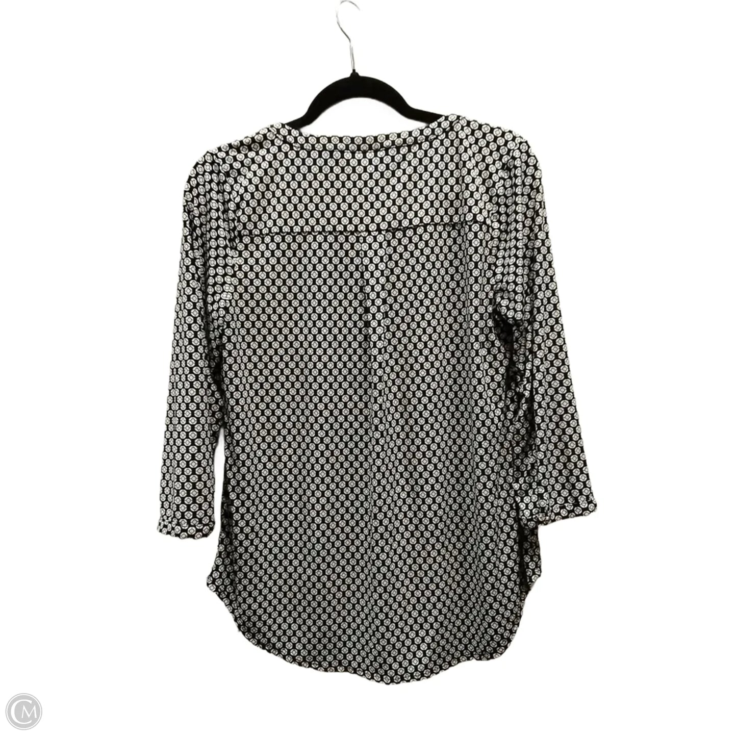 Blouse Long Sleeve By Dana Buchman In Geometric Pattern, Size: M