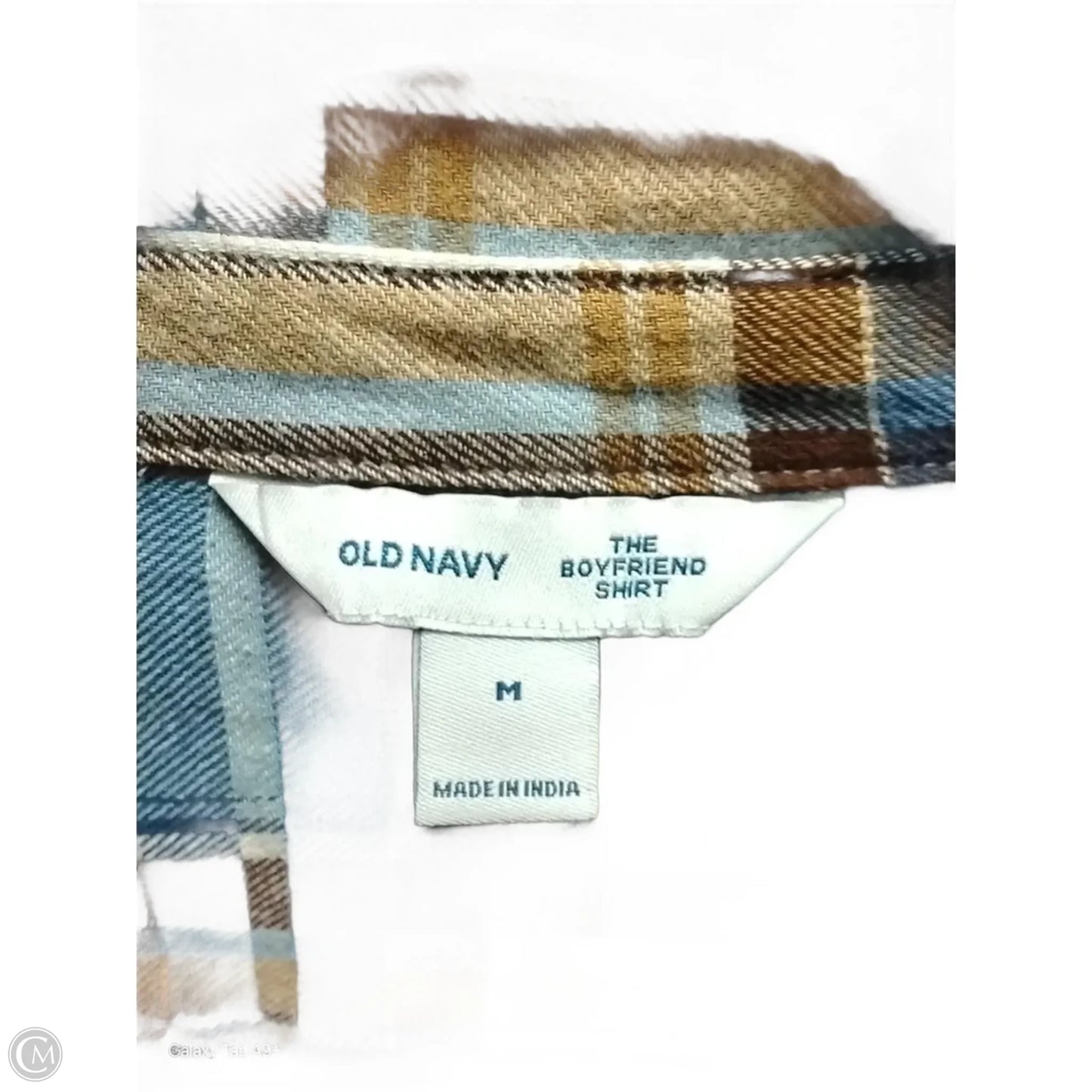 Top Long Sleeve By Old Navy In Plaid Pattern, Size: M