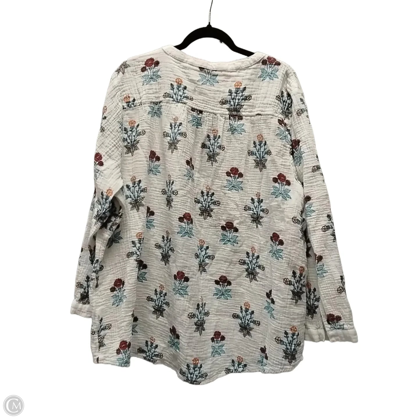 Top Long Sleeve By Coldwater Creek In Floral Print, Size: 3x