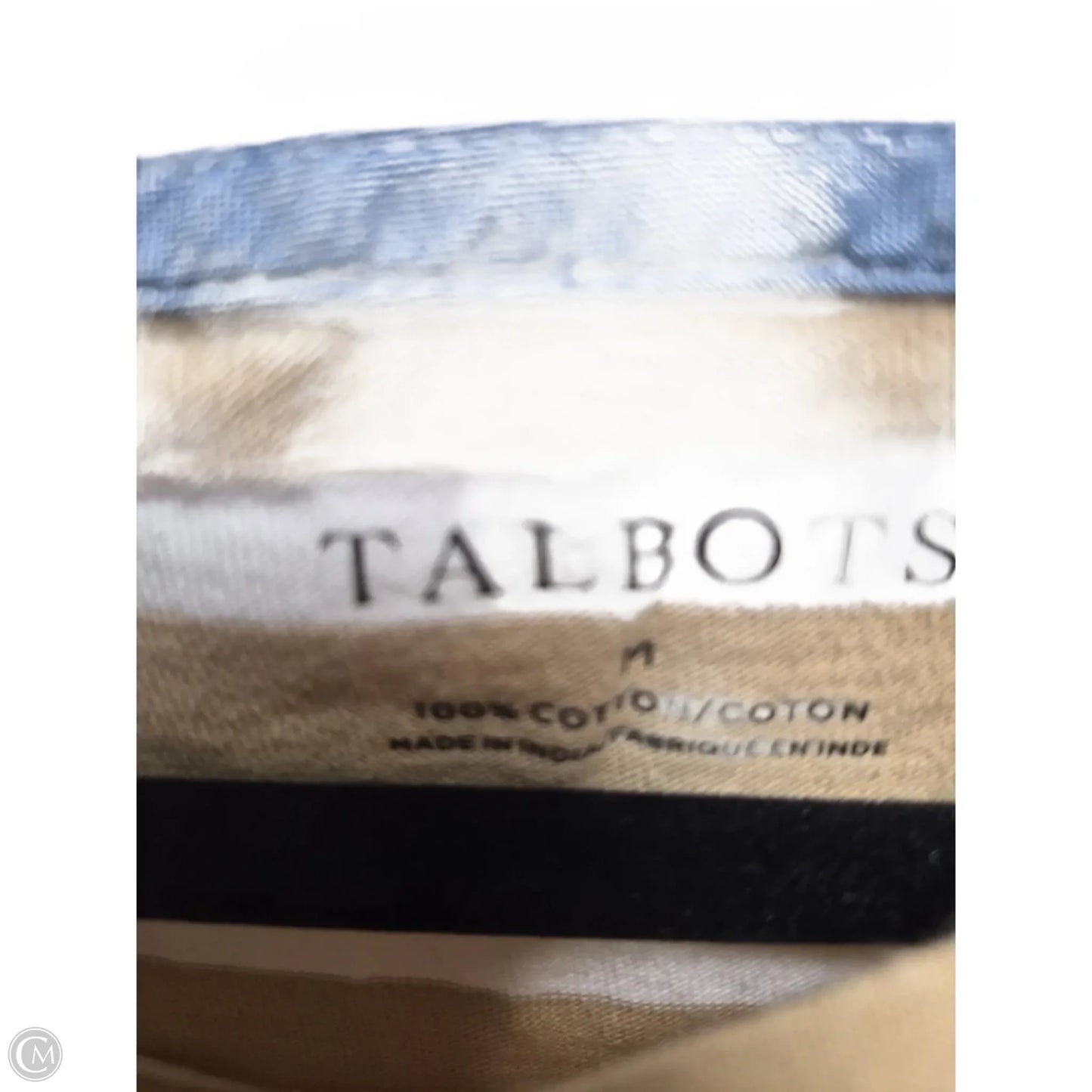 Top Long Sleeve By Talbots In Striped Pattern, Size: M