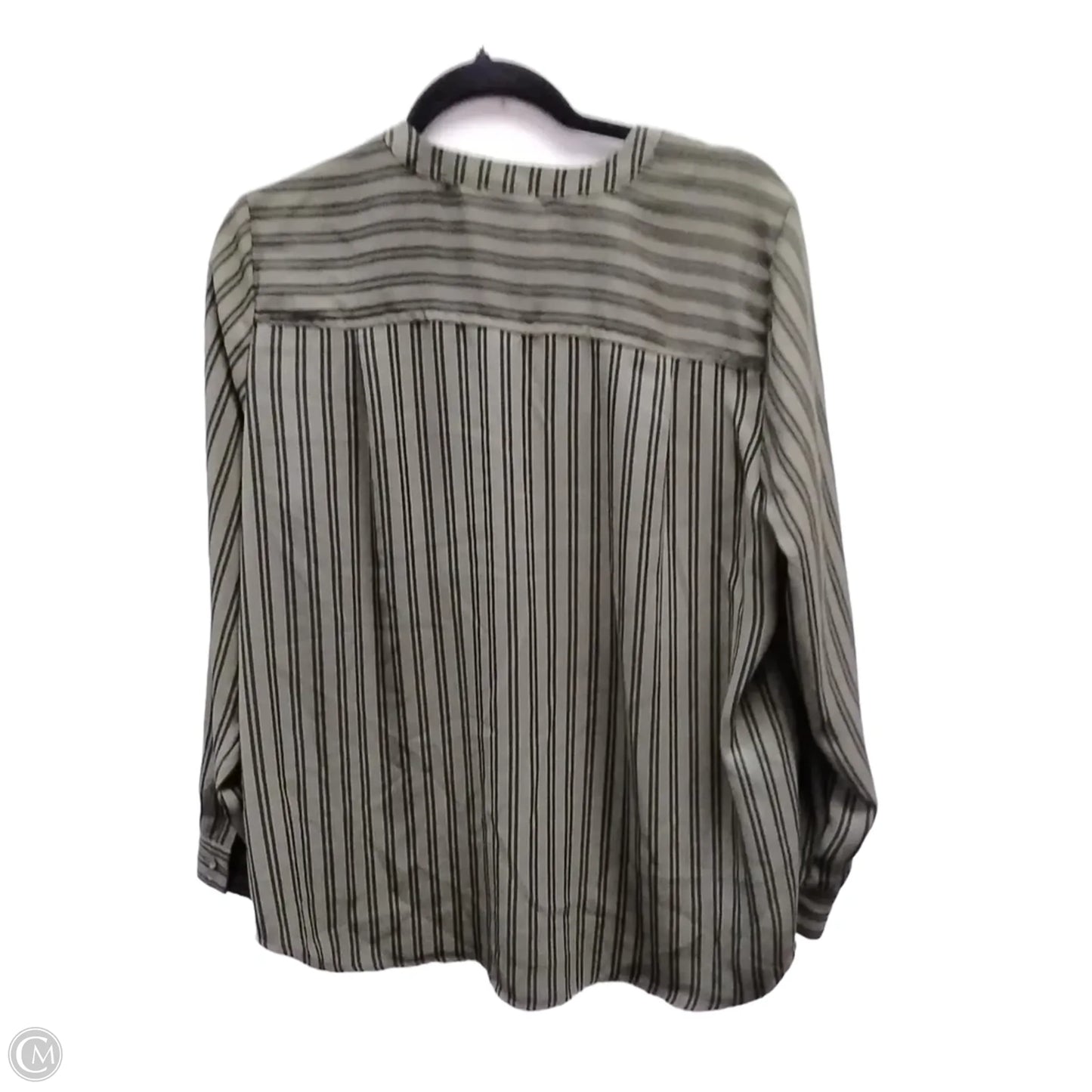 Blouse Long Sleeve By Ana In Striped Pattern, Size: Lp