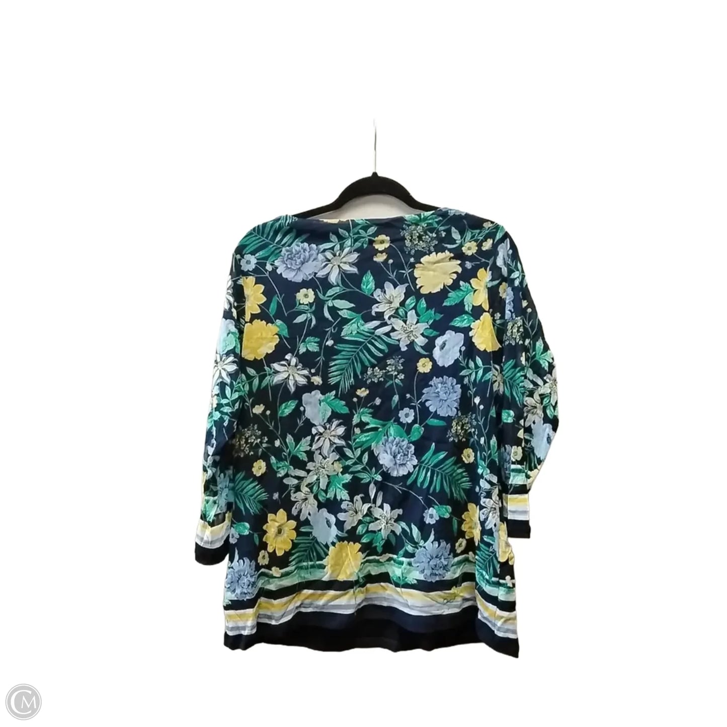 Blouse Long Sleeve By Charter Club In Floral Print, Size: 1x