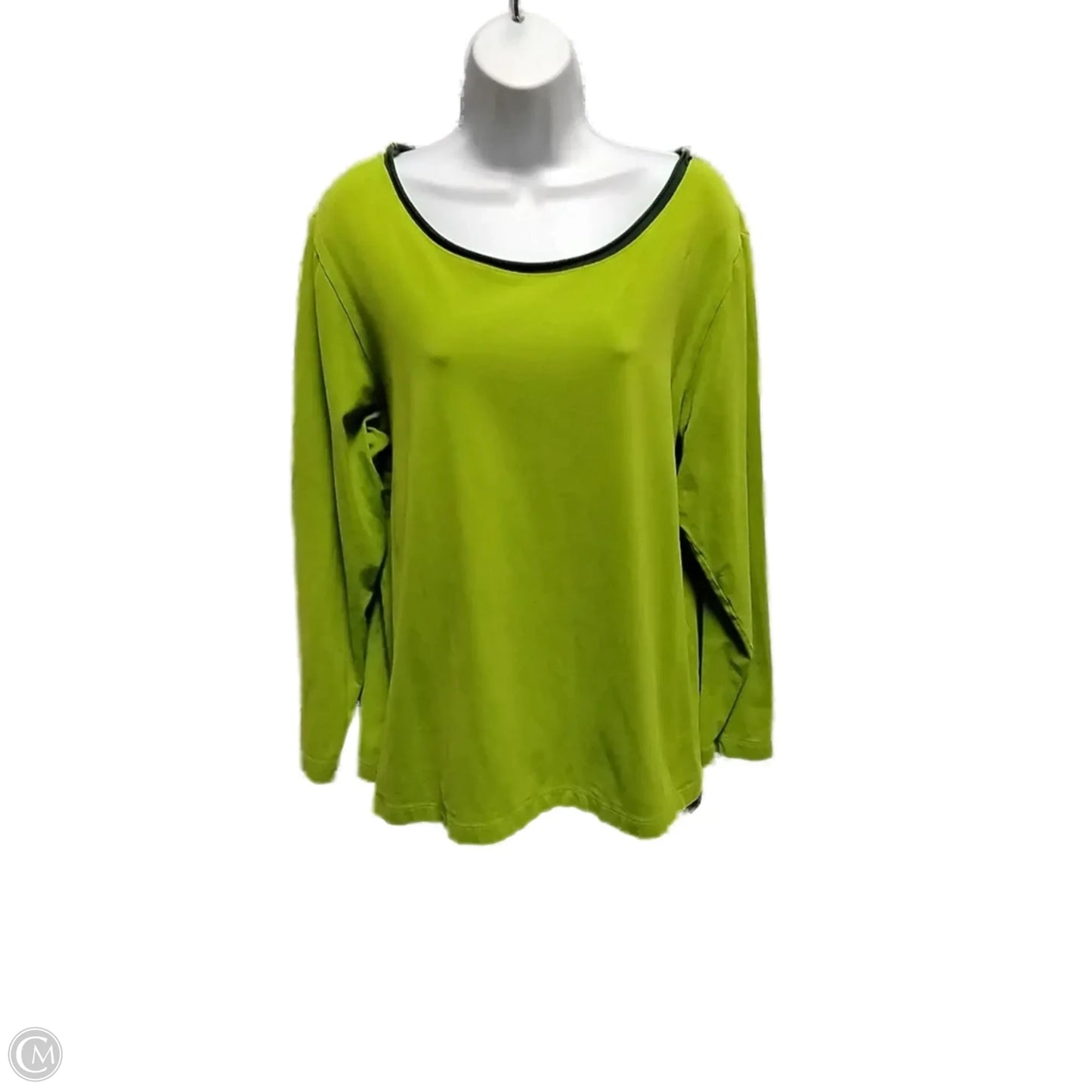 Athletic Top Long Sleeve Collar By West Bound In Green, Size: 1x