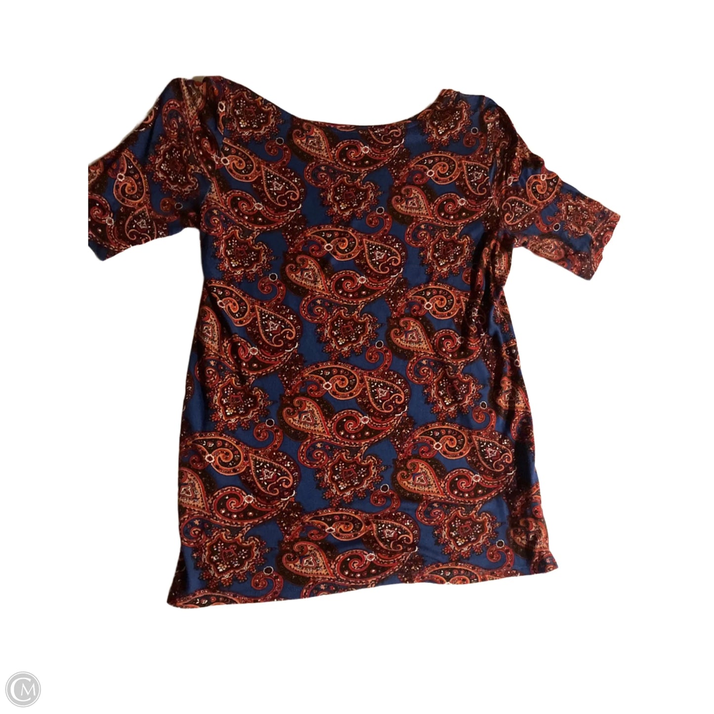 Blouse Short Sleeve By Loft In Multi-colored, Size: M