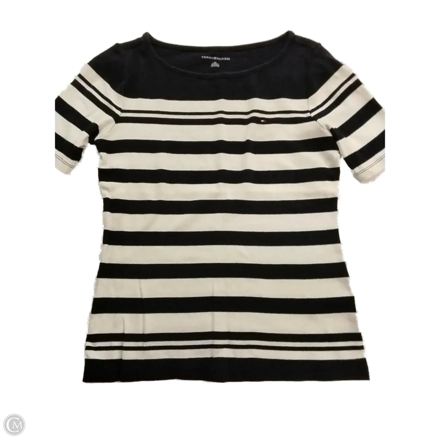 Top Short Sleeve By Tommy Hilfiger In Blue & White, Size: Sp
