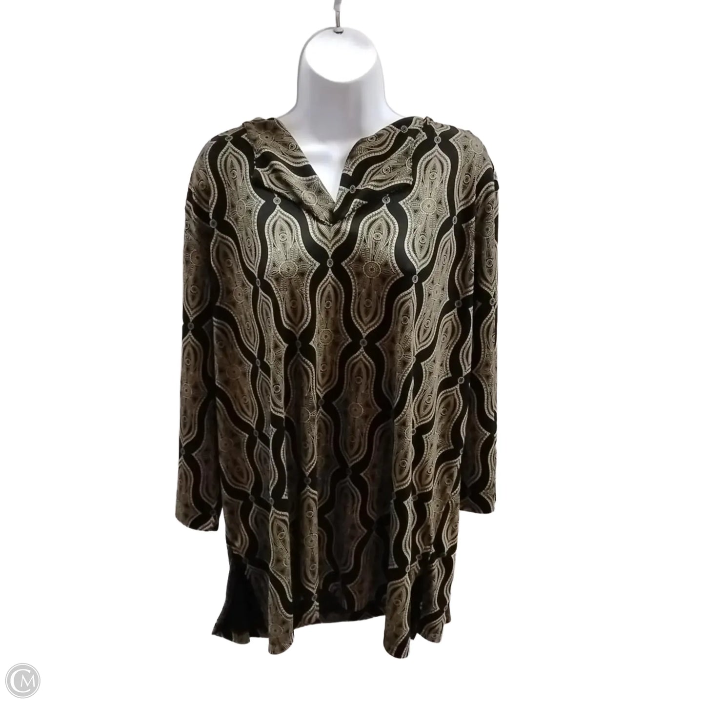 Blouse Long Sleeve By Liz Claiborne In Black, Size: 3x
