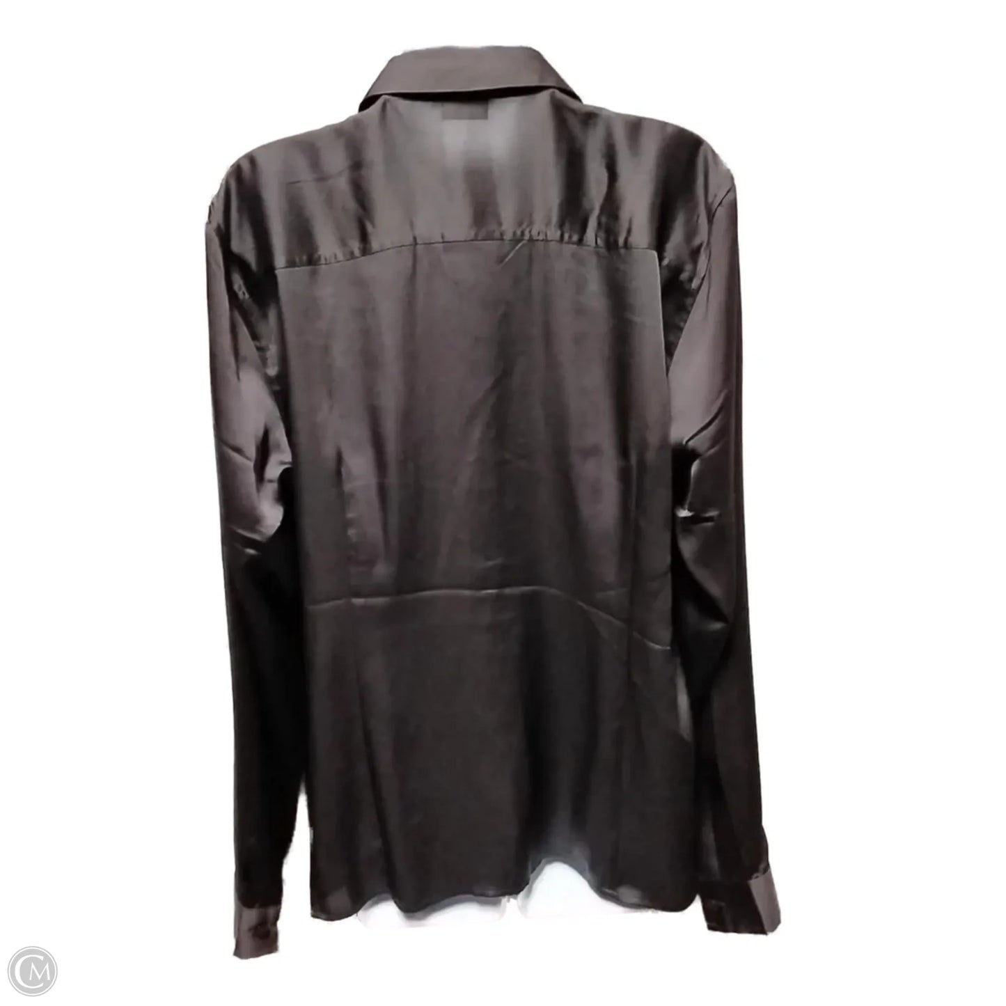 Blouse Long Sleeve By Van Heusen In Grey, Size: Xxl