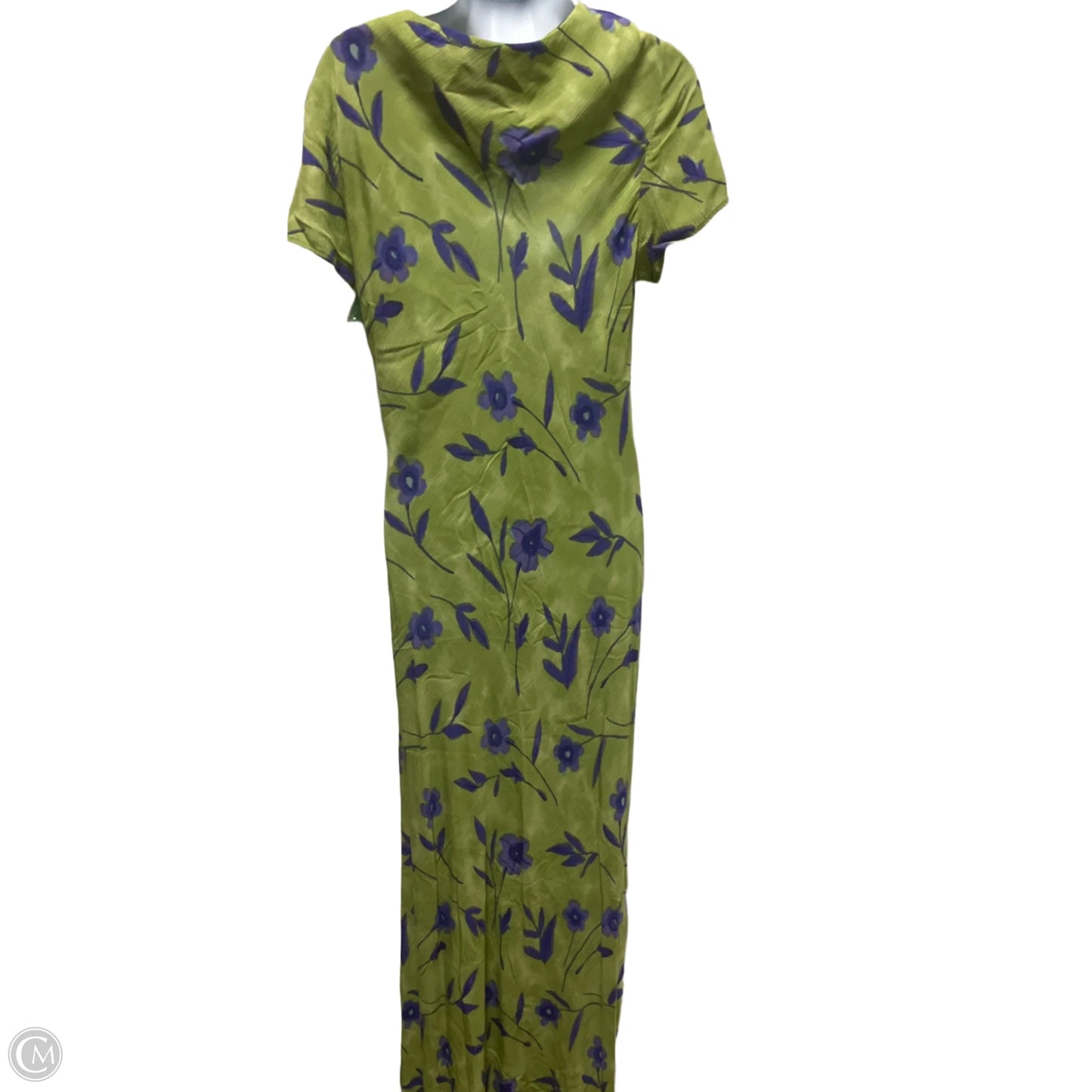 Dress Casual Maxi By Dj Summers In Green & Purple, Size: 14