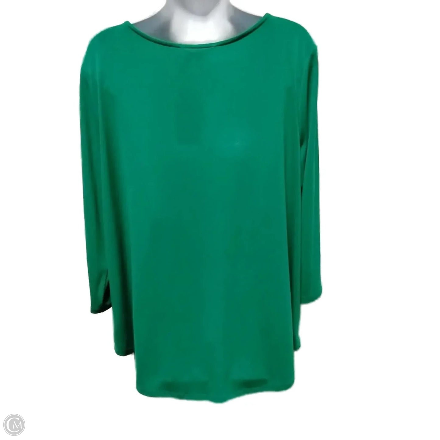 Blouse Long Sleeve By Green Envelope In Green, Size: 1x