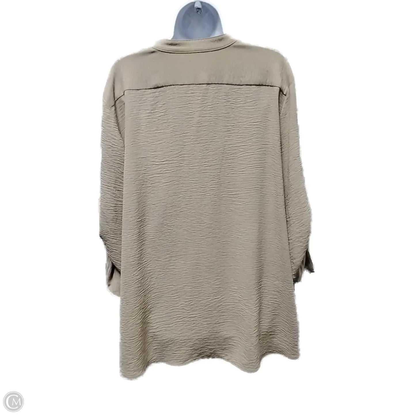 Blouse Long Sleeve By Calvin Klein In Beige, Size: 1x