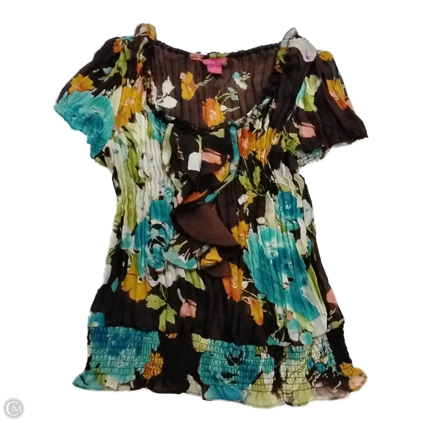 Blouse Short Sleeve By Sunny Leigh In Brown, Size: M