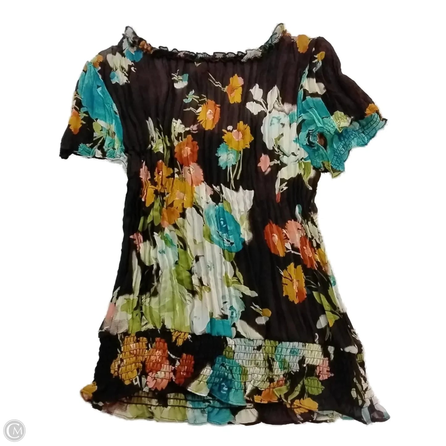 Blouse Short Sleeve By Sunny Leigh In Brown, Size: M