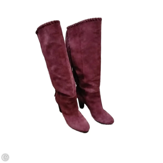 Boots Knee Heels By Cmb In Purple, Size: 6.5