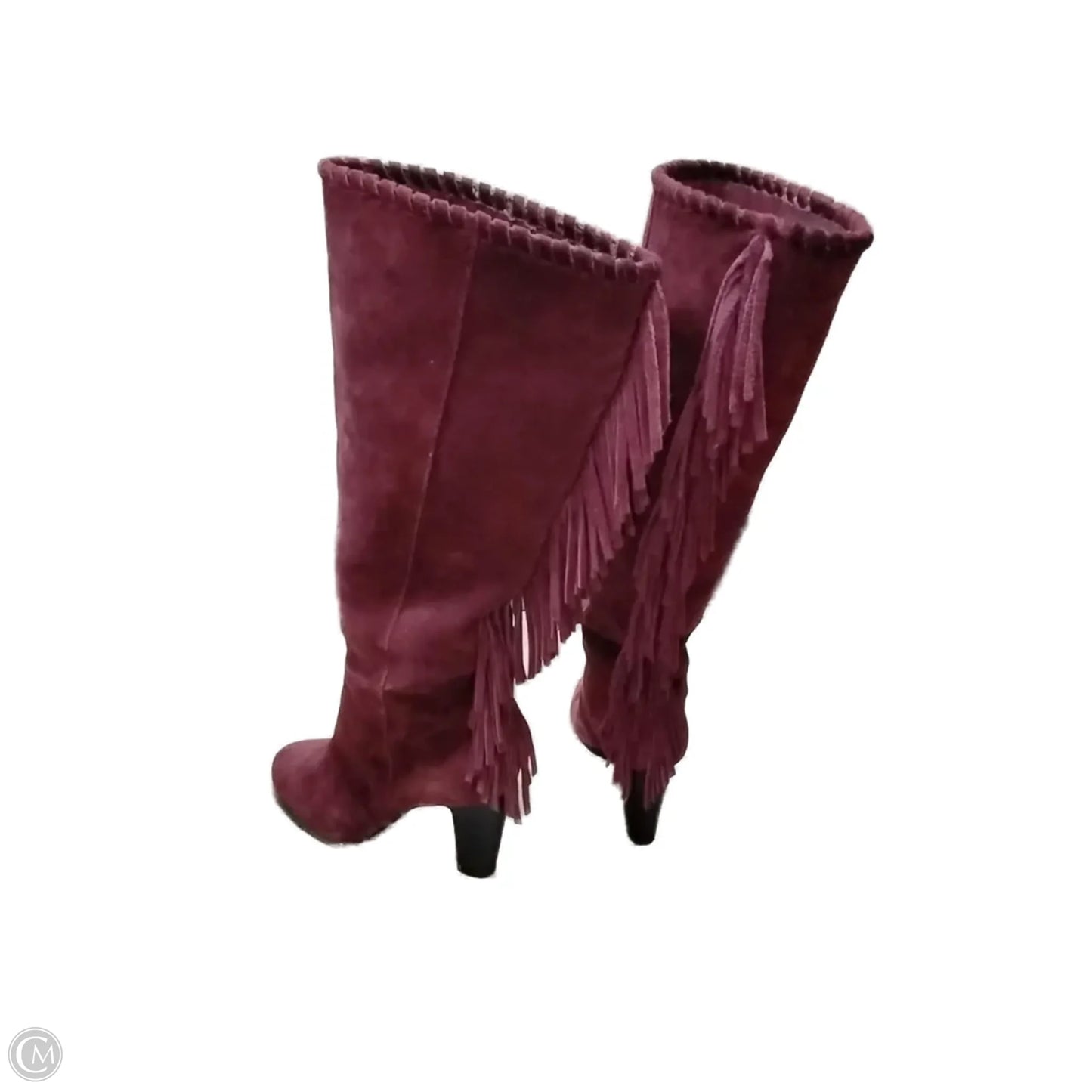 Boots Knee Heels By Cmb In Purple, Size: 6.5