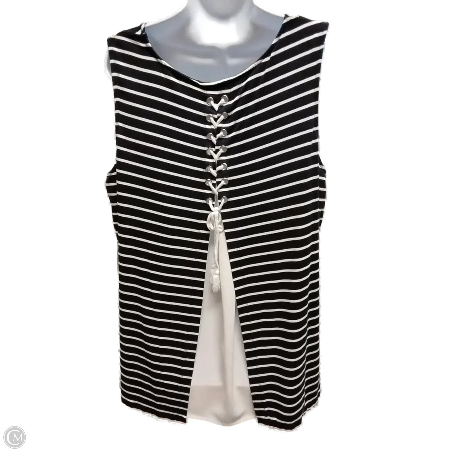 Top Sleeveless By Cj Banks In Striped Pattern, Size: 1x