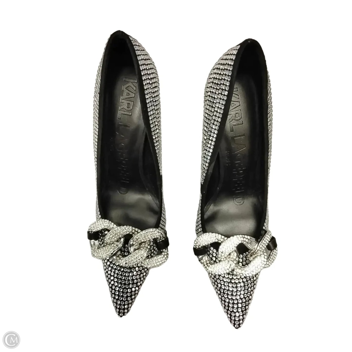 Shoes Heels Stiletto By Karl Lagerfeld In Silver, Size: 8