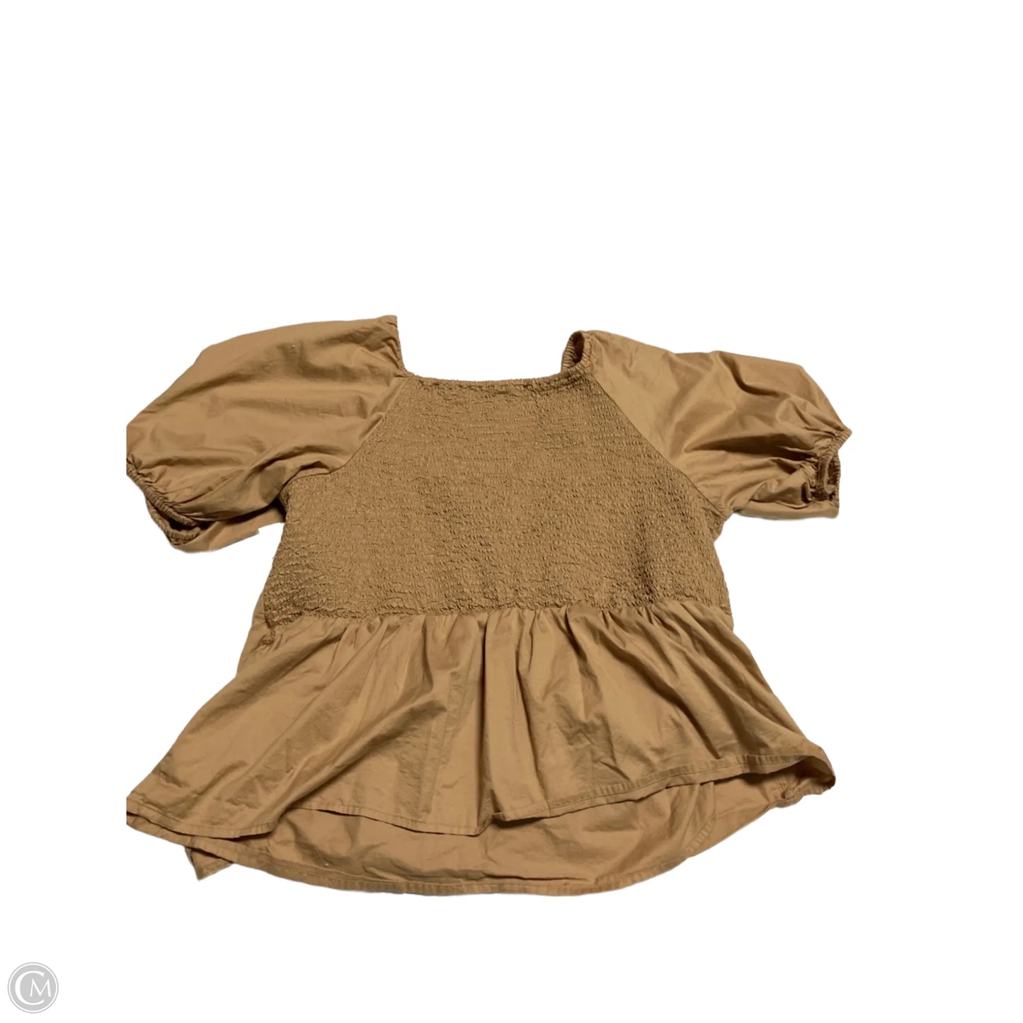 Blouse Short Sleeve By Old Navy In Tan, Size: 2x