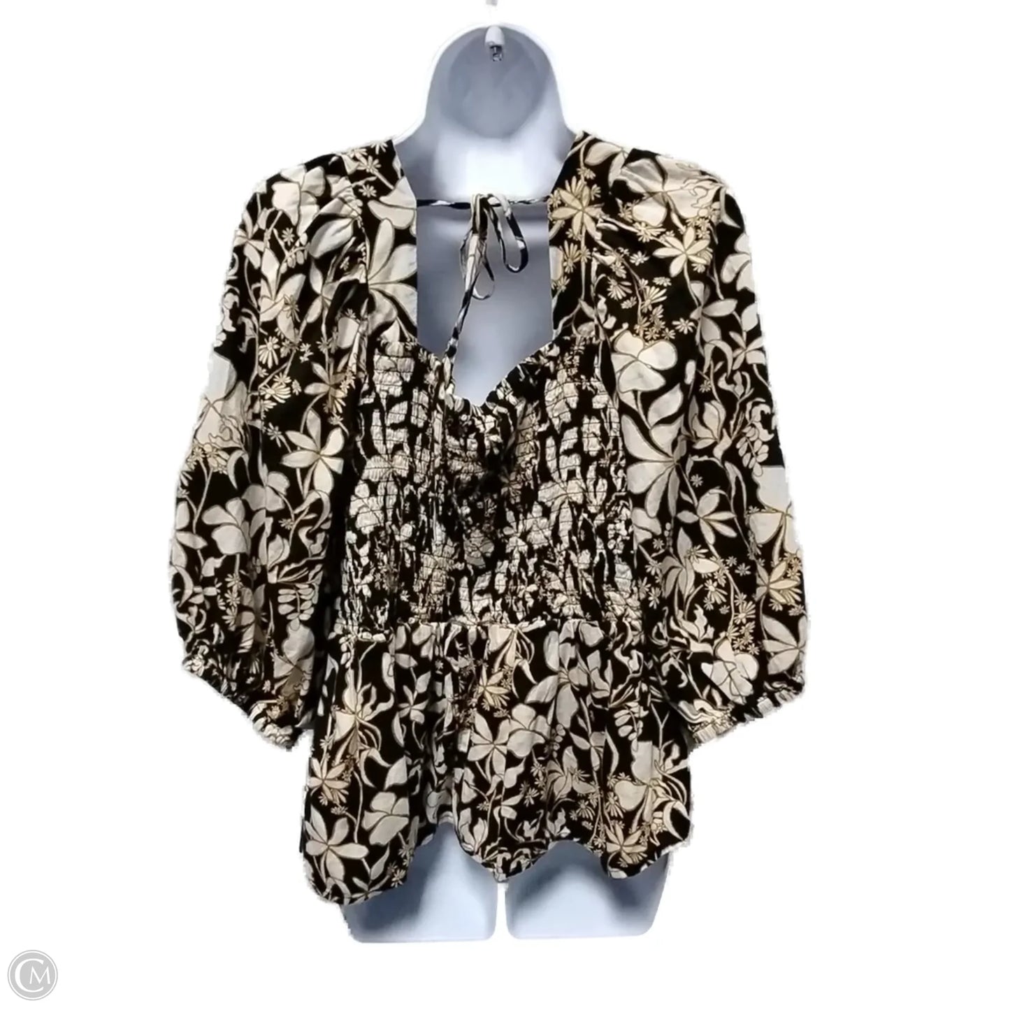 Blouse Long Sleeve By Ava & Viv In Floral Print, Size: 1x