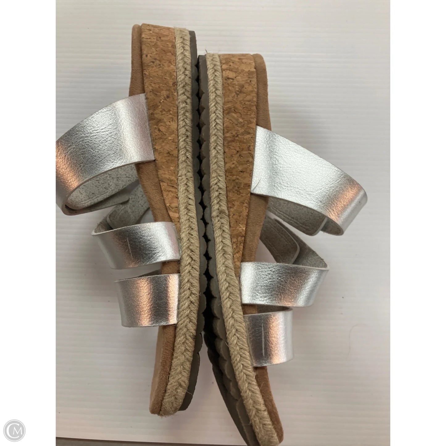 Sandals Flats By Skechers In Silver, Size: 9