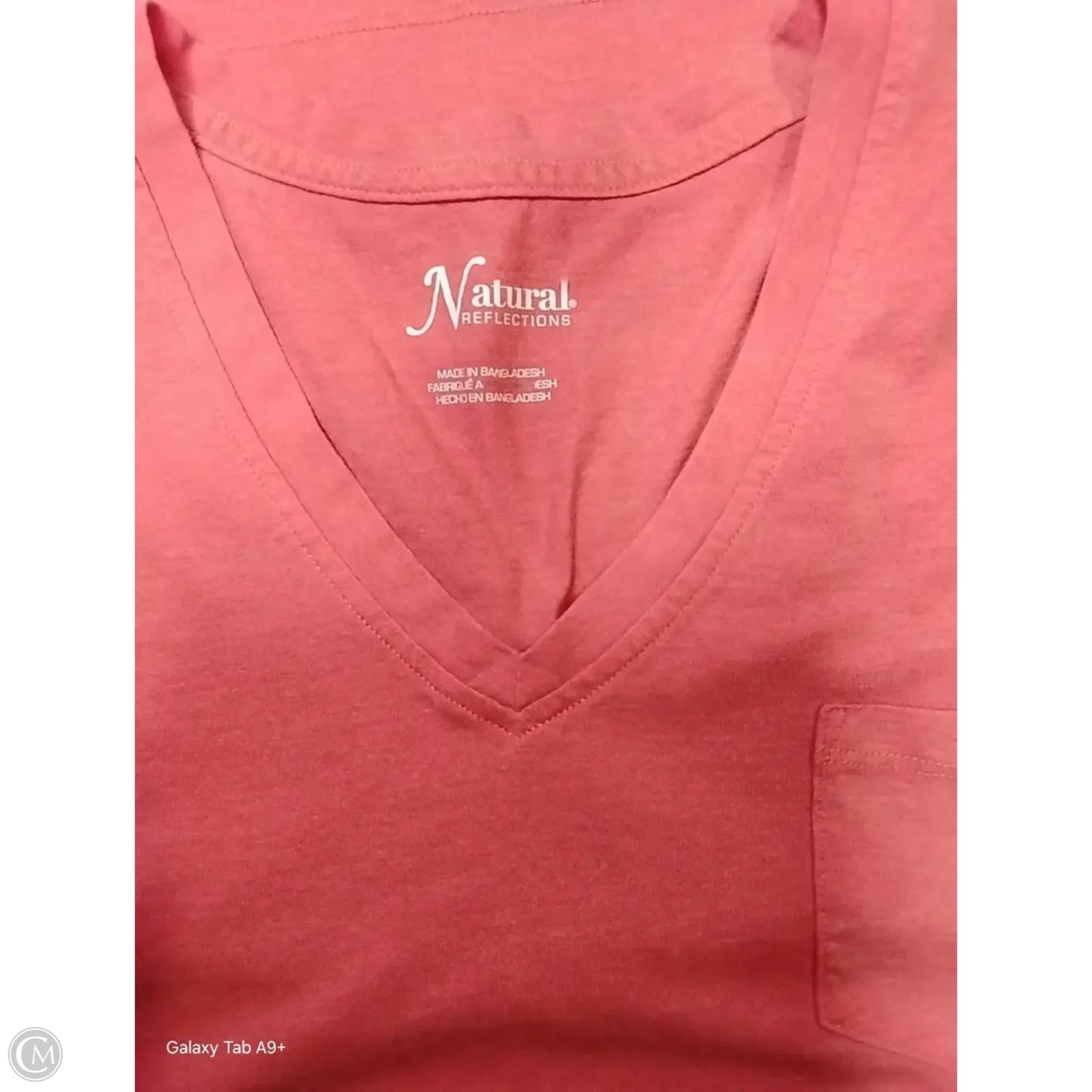 Top Short Sleeve Basic By Natural Reflections In Pink, Size: M