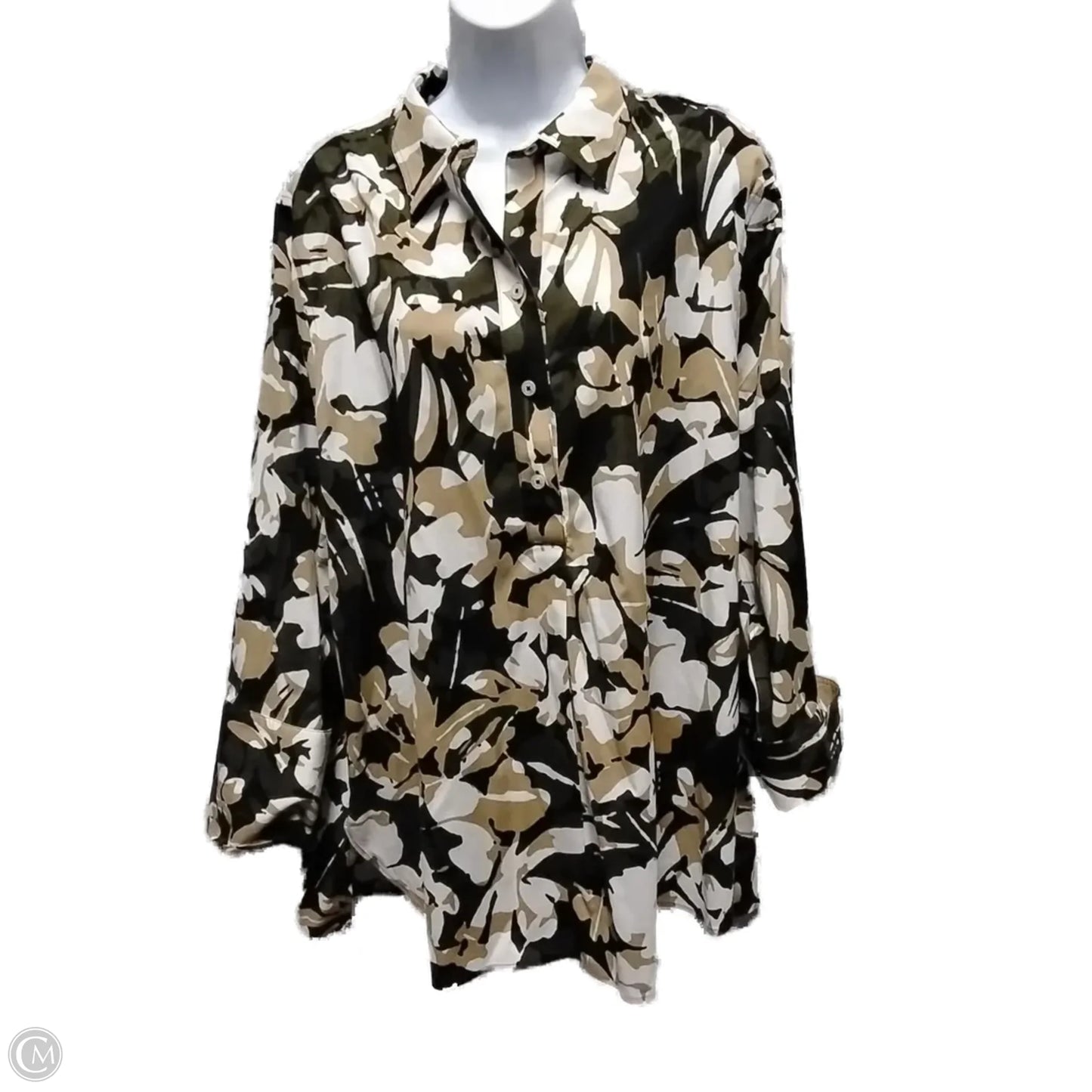 Blouse Long Sleeve By Clothes Mentor In Multi-colored, Size: 4