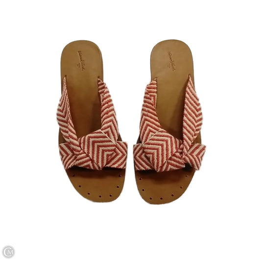 Sandals Flats By Universal Thread In Red & Tan, Size: 12