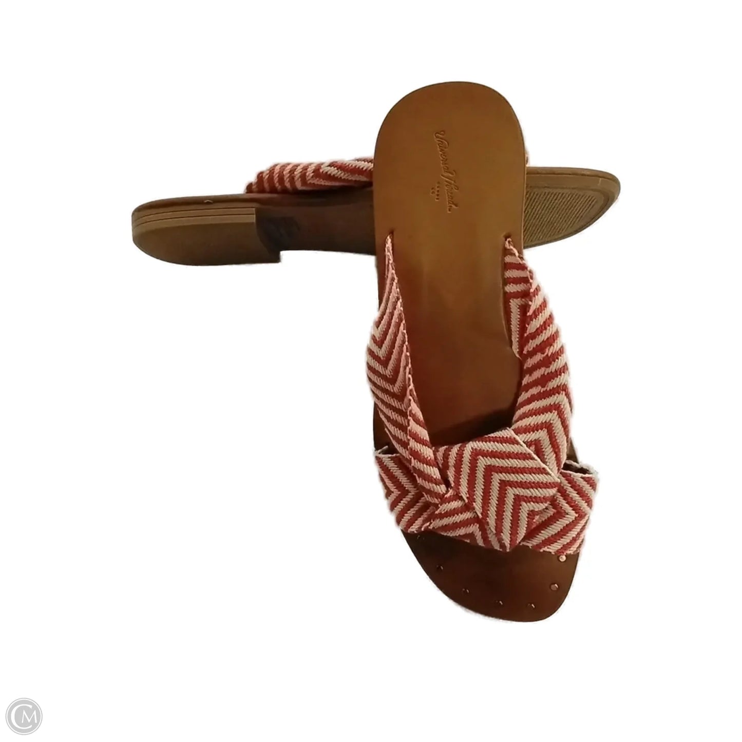 Sandals Flats By Universal Thread In Red & Tan, Size: 12