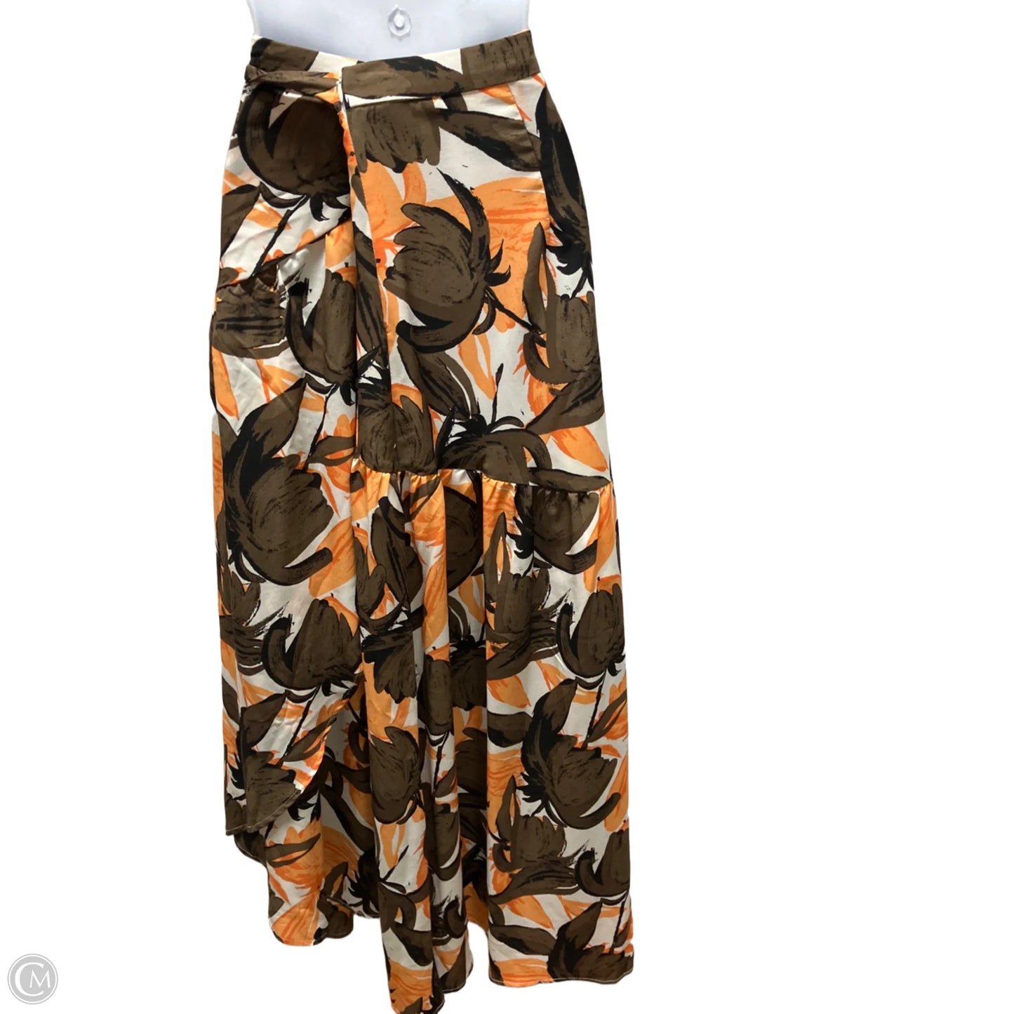 Skirt Maxi By Versona In Brown & Orange, Size: 16