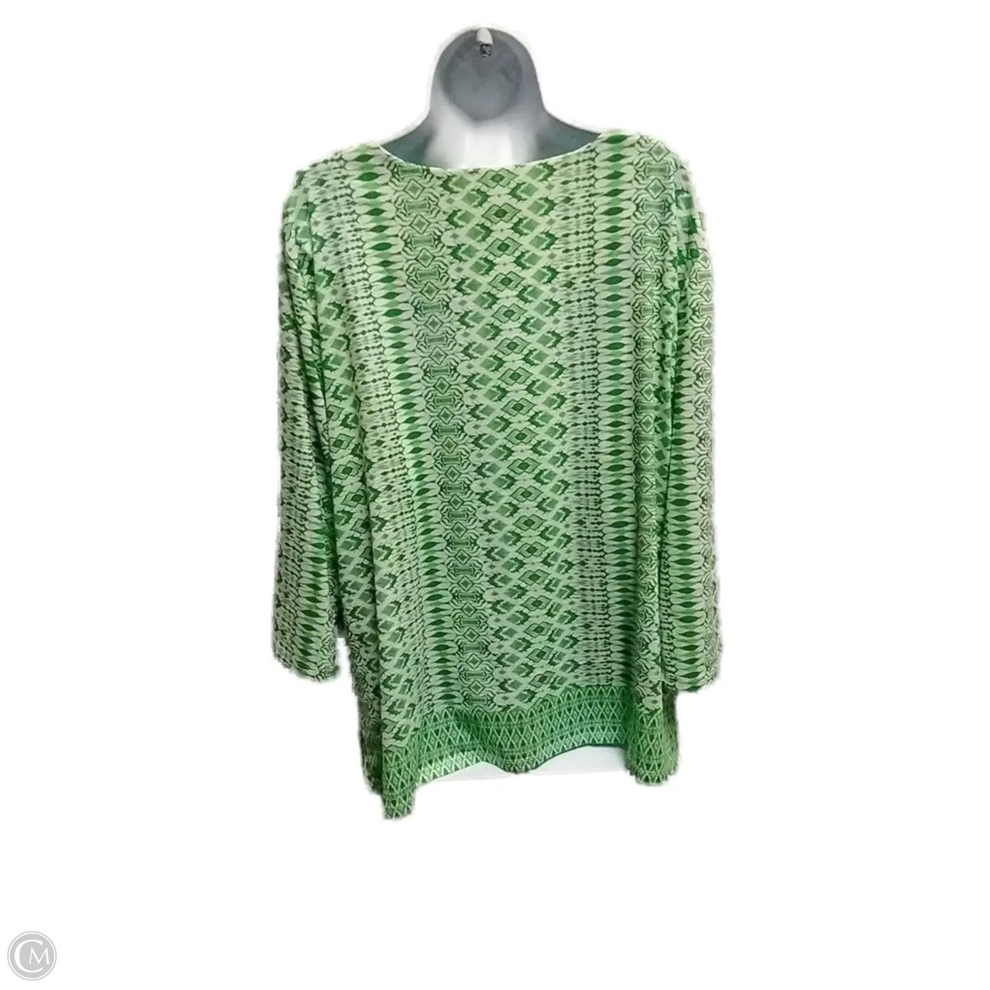 Blouse Short Sleeve By Alfred Dunner In Green, Size: 2x