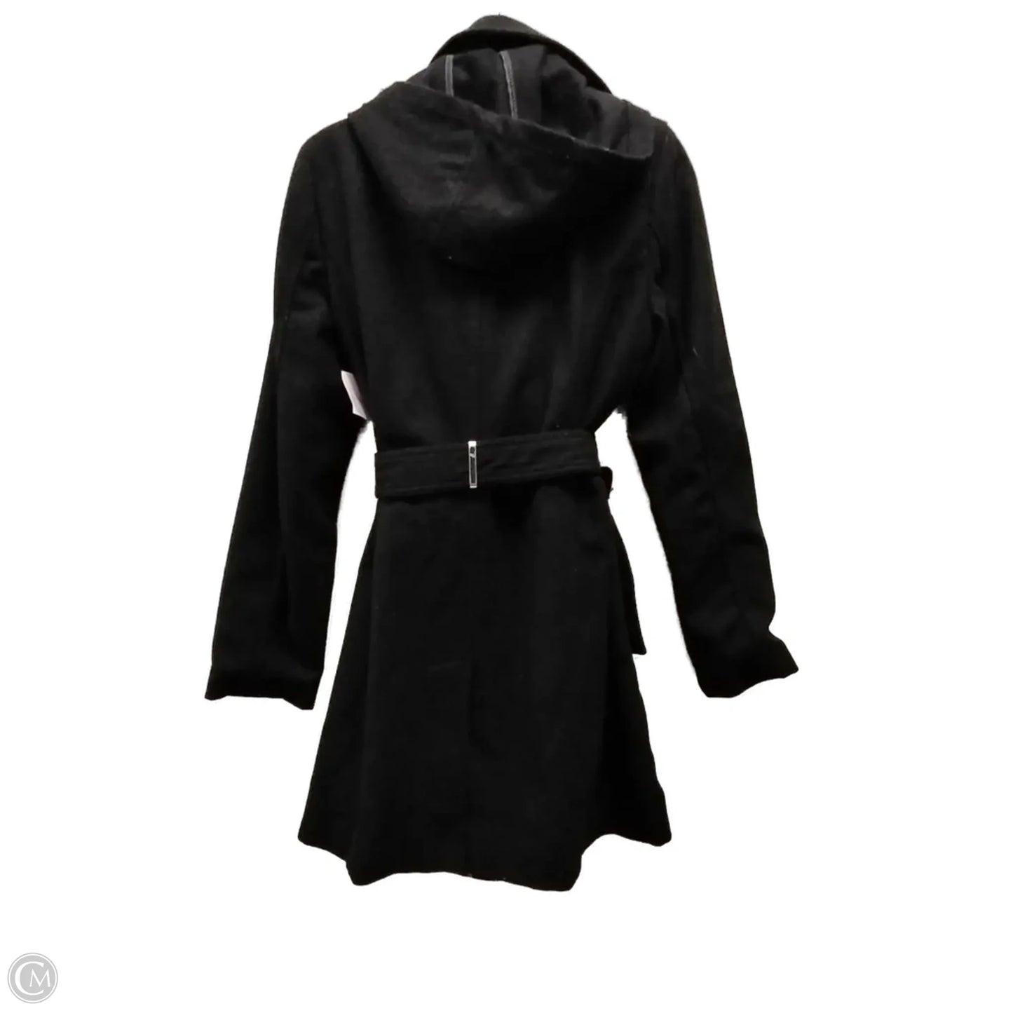 Coat Trench Coat By Calvin Klein In Black, Size: S