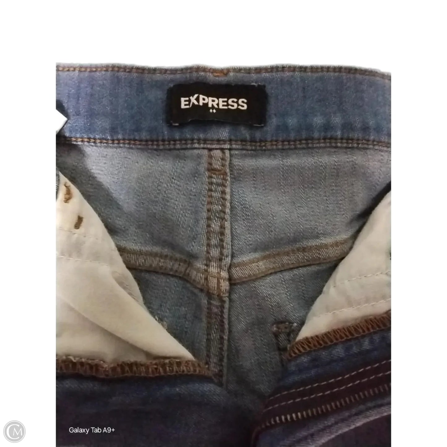 Jeans Straight By Express In Blue Denim, Size: 2