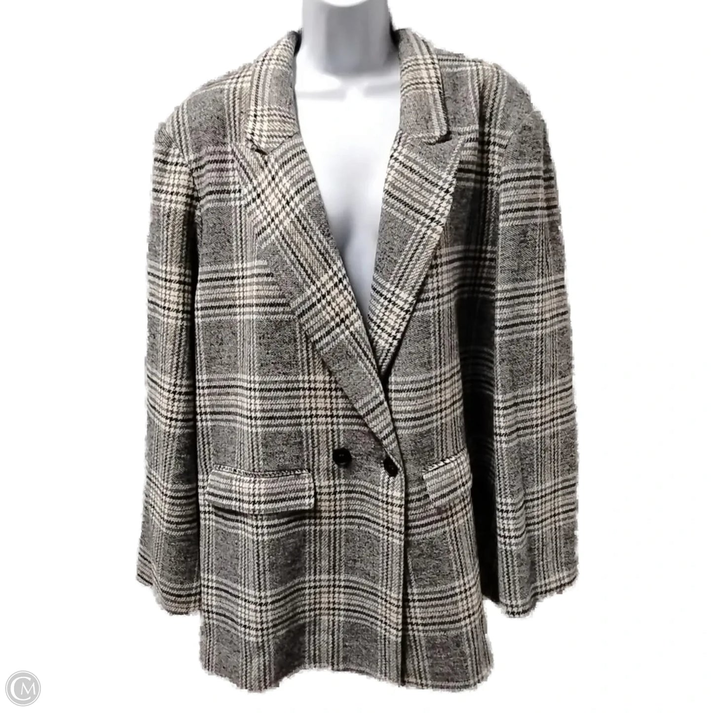 Blazer By Clothes Mentor In Plaid Pattern, Size: 3x