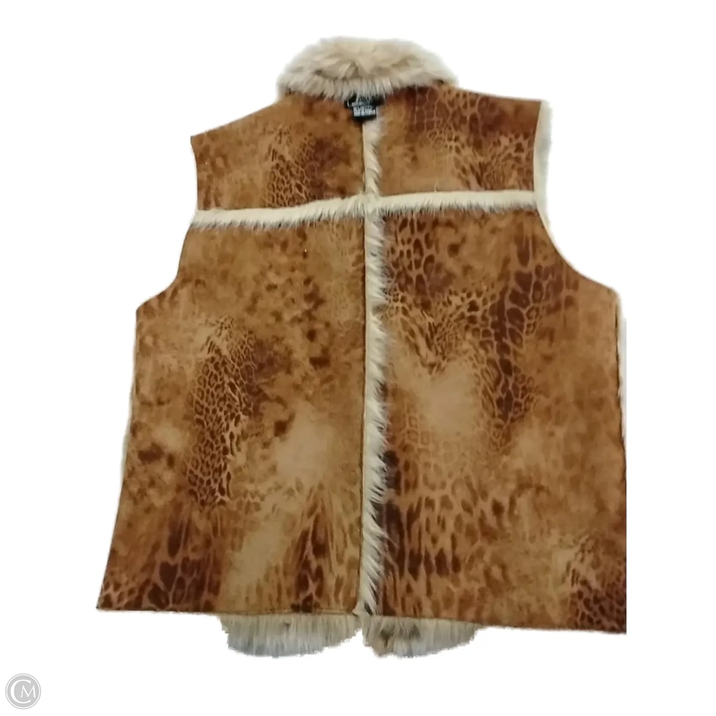 Vest Faux Fur & Sherpa By Lisa International In Brown, Size: M
