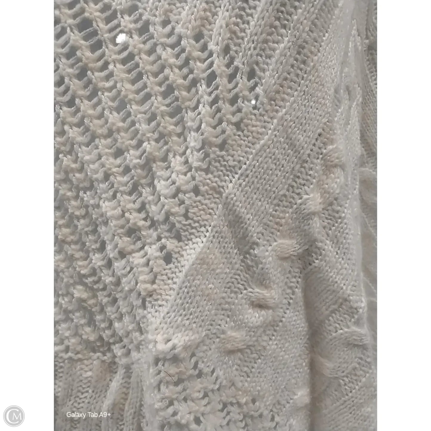 Poncho By One World In White, Size: 1x