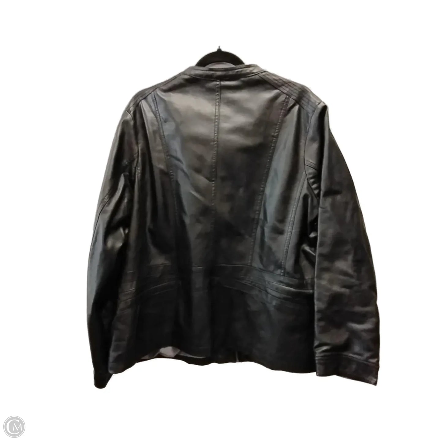 Jacket Leather By Apt 9 In Black, Size: 3x