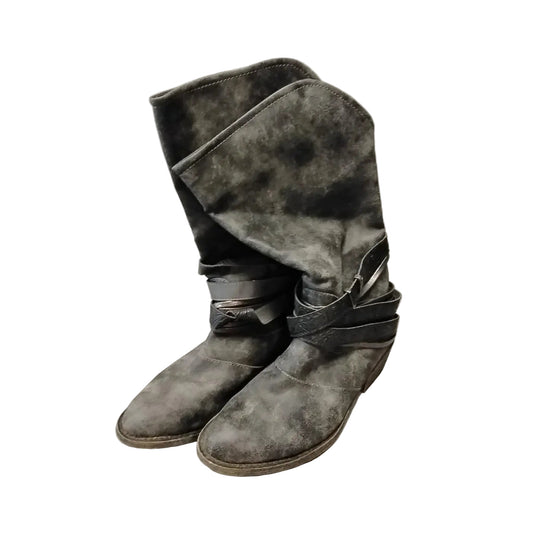 Boots Mid-calf Heels By Cato In Grey, Size: 8