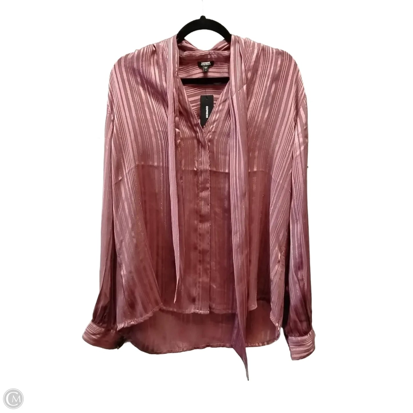 Top Long Sleeve By Express In Pink, Size: L