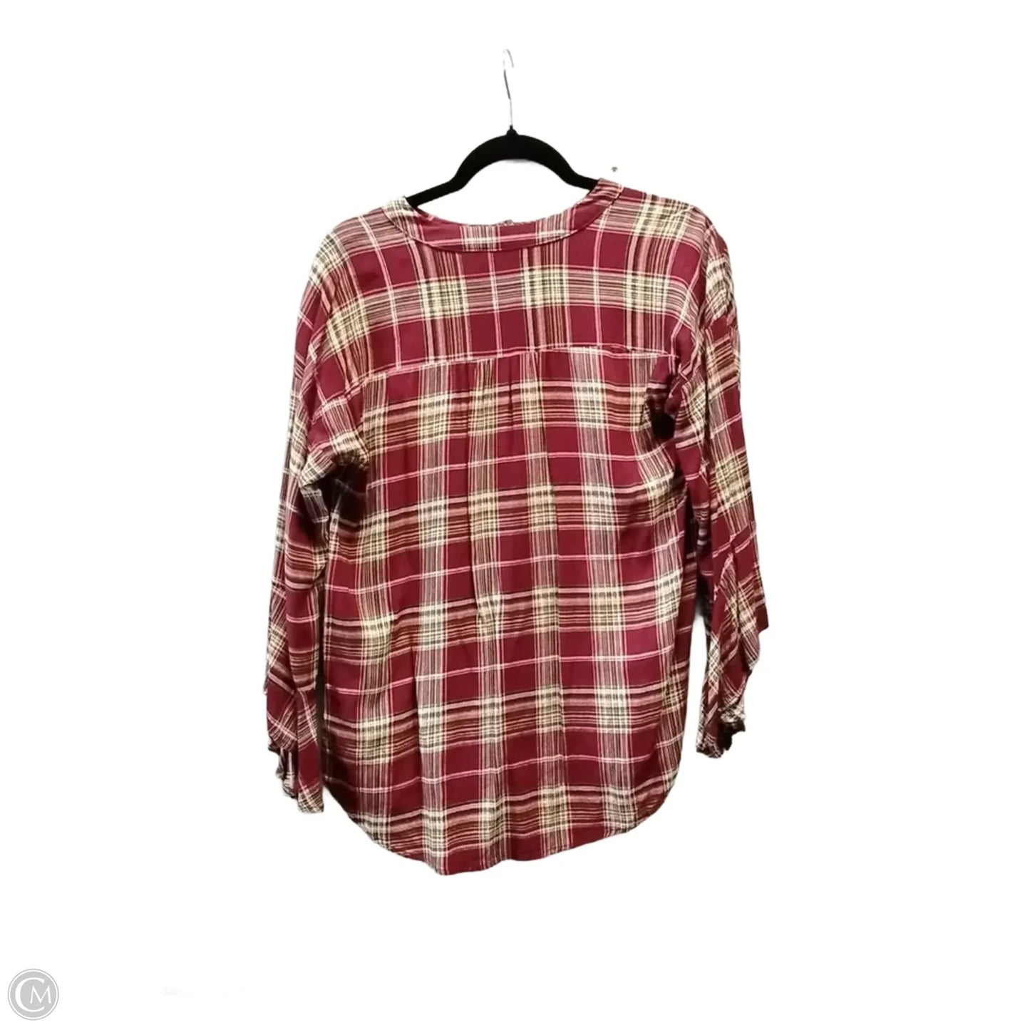 Top Long Sleeve By Clothes Mentor In Plaid Pattern, Size: S