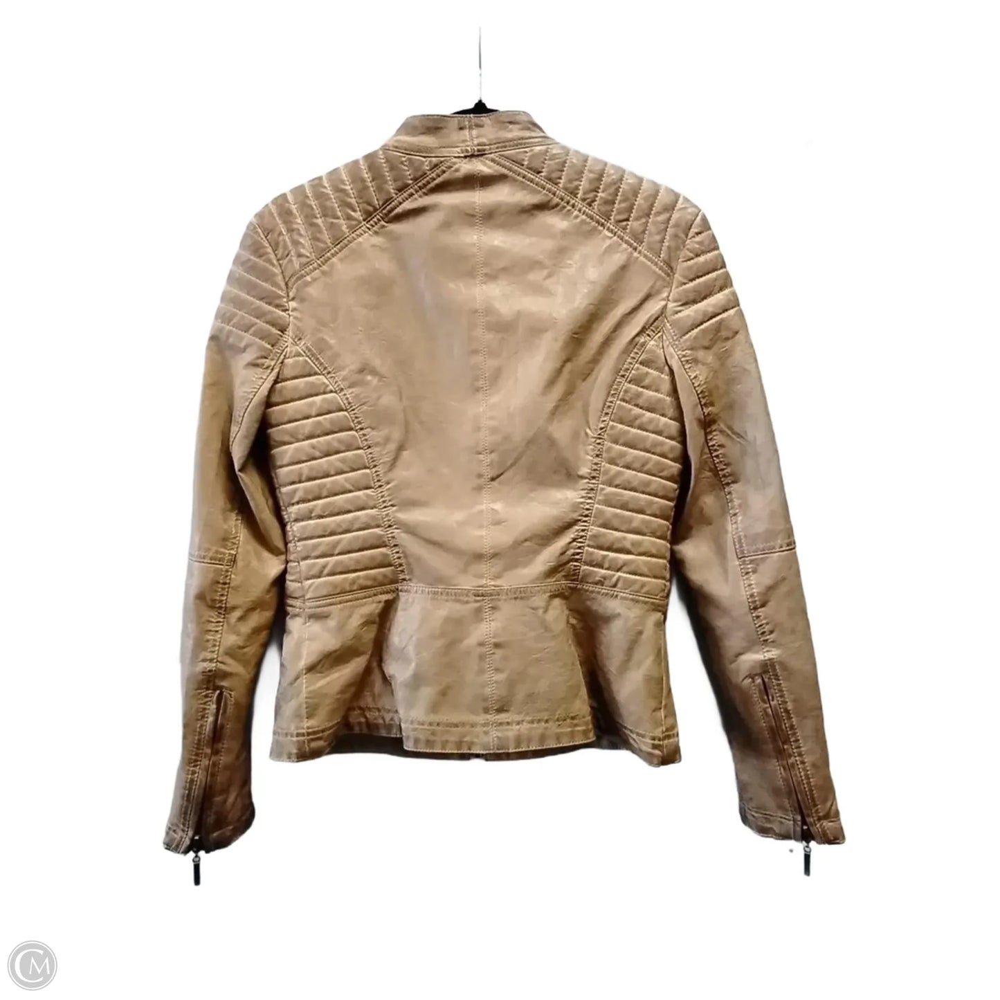 Jacket Leather By Mssp In Brown, Size: M